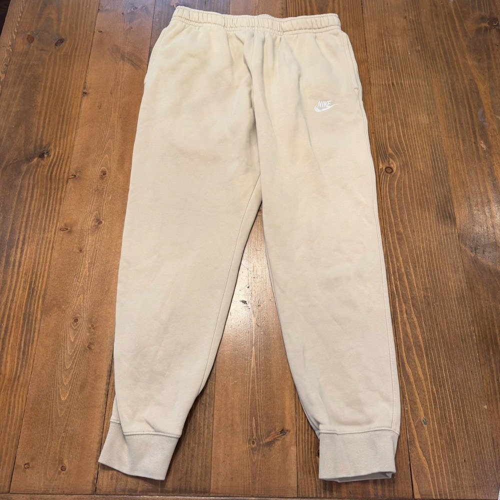 Nike Joggers Mens Large Beige Brown Club Fleece Sweatpants BV2671